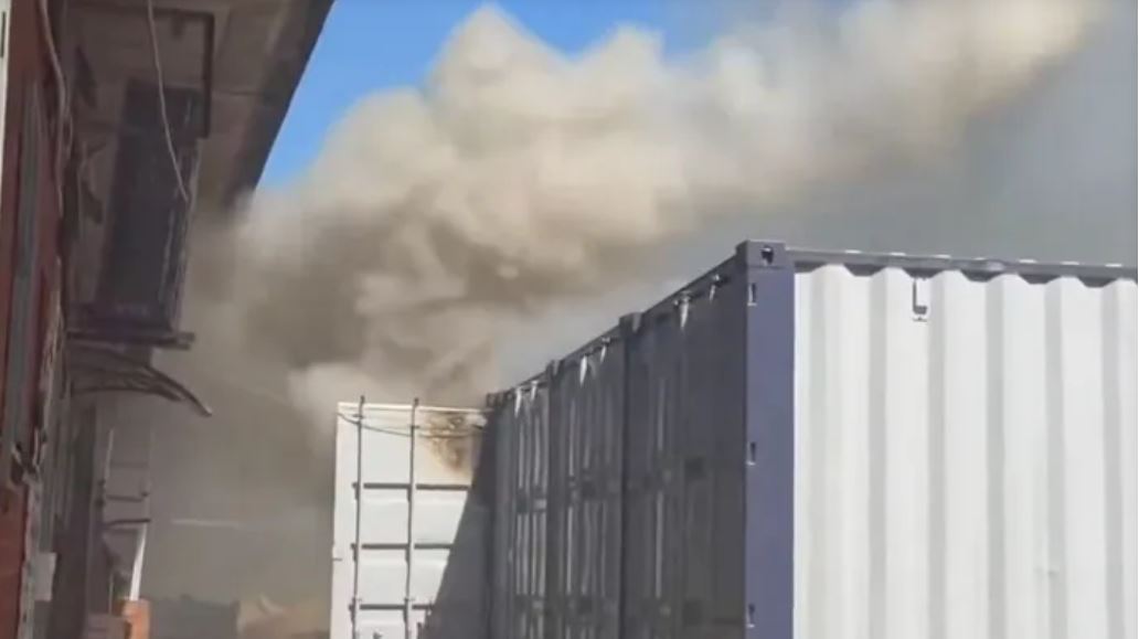 A Shipping Container Packed with Fireworks Catches Fire in South Africa